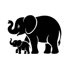 Fototapeta premium elephant silhouette vector