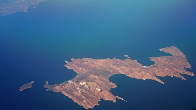Aerial footage of T&iacute;los - Greek island