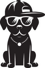 Cool Dog Silhouette isolated on a white background Minimalist dog vector shape