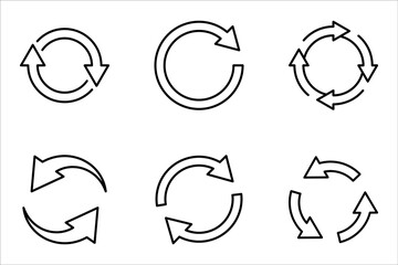 Update icon set. reload icon for mobile concept and web design. vector illustration on white background