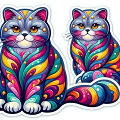 Vibrant Spectrum: The Colorful Cat