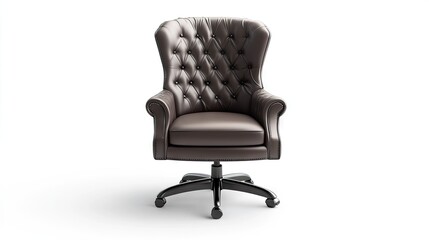 Fototapeta premium Stylish office desk chair isolated on a white background, perfect for home office and modern interior design themes