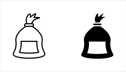 Trash bag outline icon collection or set. Trash bag Thin vector line art, vector illustration on white background