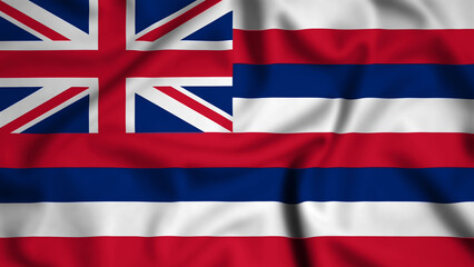 Hawaii flag waving in the wind background illustration, silk