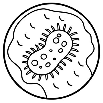 recommend clip art: microbes outline coloring book page line art drawing