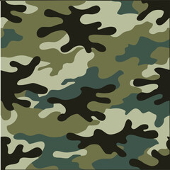Naklejka premium A vector illustration of camouflage pattern using shades of emerald, green, teal, and forest brown.