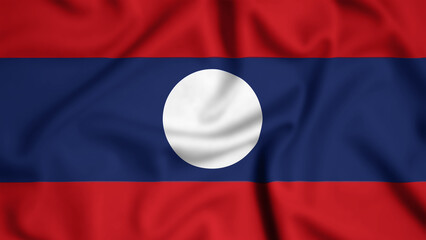 Laos flag waving in the wind background illustration, silk