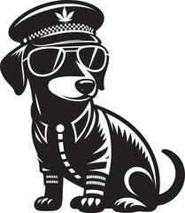 Cool Dog Silhouette isolated on a white background Minimalist dog vector shape