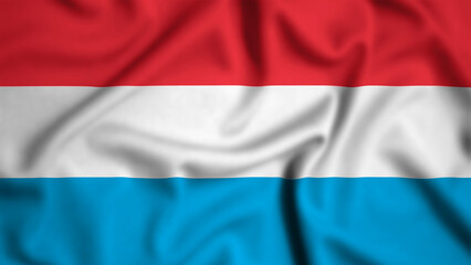 Luxembourg flag waving in the wind background illustration, silk