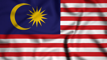 Malaysia flag waving in the wind background illustration, silk