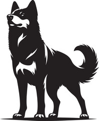 Cool Dog Silhouette isolated on a white background Minimalist dog vector shape