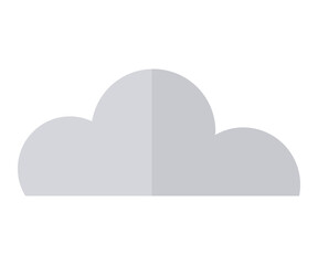 A simple gray cloud shape with a slight gradient from light to dark. Ideal for weather themes, minimalistic designs, web icons, mobile app graphics, and educational materials. Clean vector style