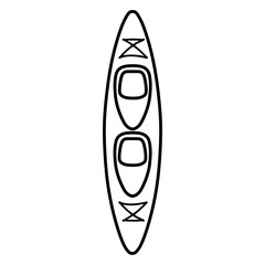 Kayak icon vector. Kayak illustration sign. Rowing symbol or logo.