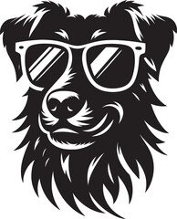 Obraz premium Cool Dog Silhouette isolated on a white background Minimalist dog vector shape