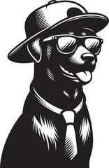 Cool Dog Silhouette isolated on a white background Minimalist dog vector shape