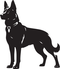 Cool Dog Silhouette isolated on a white background Minimalist dog vector shape