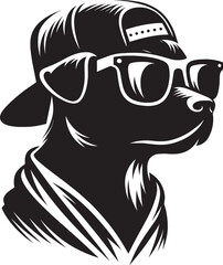 Cool Dog Silhouette isolated on a white background Minimalist dog vector shape
