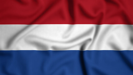 Nerlands flag waving in the wind background illustration, silk