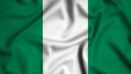 Nigeria flag waving in the wind background illustration, silk