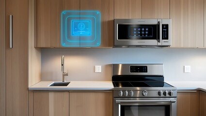 Fototapeta premium Long Office Corridors with Defocused Backdrops, Ideal for Business Presentations, Wallpaper, and Corporate Backgrounds