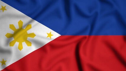 Philippines flag waving in the wind background illustration, silk