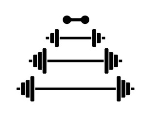 Barbell set icons. Silhouette style. Vector icons.