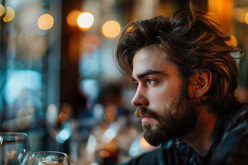 Romantic dinner, anniversary celebration, cozy restaurant cafe date, Generative AI image
