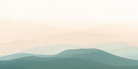Soft, abstract landscape with layered hills in muted colors, evoking tranquility and calmness.
