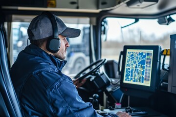 A Logistics Team Coordinating With Truck Drivers, Using Radios And Dispatch Systems