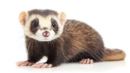 Fototapeta premium Cute Ferret with Inquisitive Eyes