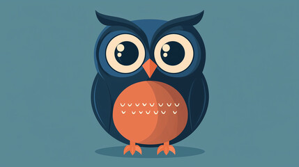 Obraz premium A cute owl isolated on a simple background