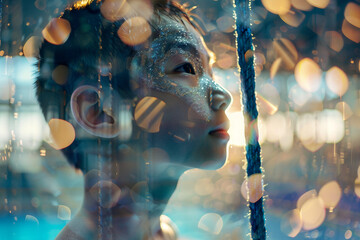Successful sportsman businessman moving forward reaching goal aim, Generative AI