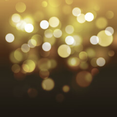 Fototapeta premium Abstract defocused golden bokeh sparkle glitter lights background. Magic christmas background.