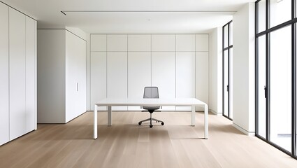 "Sophisticated Spaces: Elegant Office Corridors with Defocused Room Backgrounds, Perfect for Business Presentations, Corporate Wallpapers, and Professional Backdrops