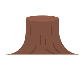 Tree stump with smooth brown color and simple lines. Ideal for nature, environment, forestry, education, and conservation themes. Modern minimalist vector art style