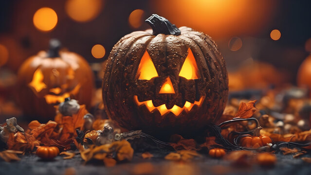 Cute and unique Halloween day background, Unique Halloween concept wallpaper, Halloween concept background, ai generated