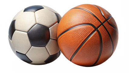 Illustration of Soccer and Basketball on a Transparent Background