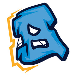 B Graffiti Font letter Illustration