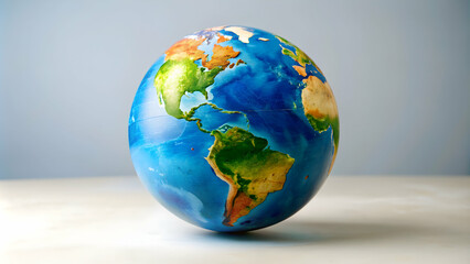 Fototapeta premium Earth globe on a white background , globe, world, planet, geography, map, travel, global, spherical