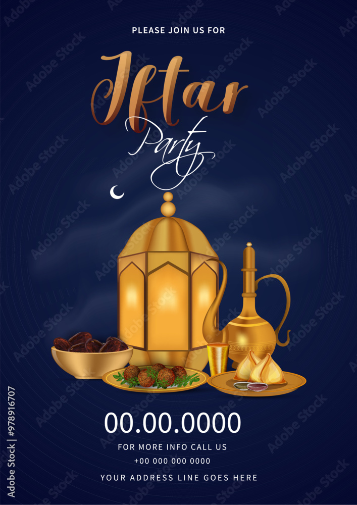 Canvas Prints creative invitation card template for greeting card design for iftar party celebration with space fo