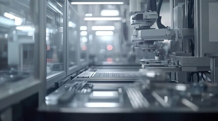 Obraz premium Advanced manufacturing processes in action within a state-of-the-art factory