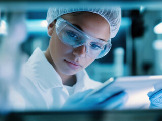 Female Scientist Analyzing Data in Laboratory