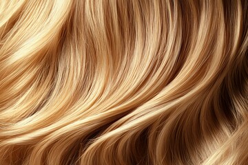 Naklejka premium This image captures the lustrous shine and soft texture of beautifully maintained blond hair
