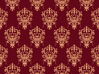 Red damask pattern