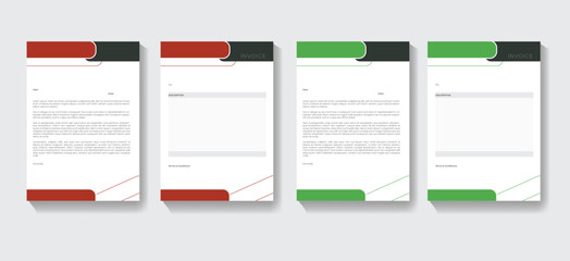 Corporate company  Invoice and letterhead design template