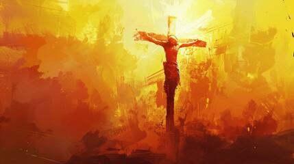 Despite the agony there is a sense of profound peace as Jesus hangs on the cross