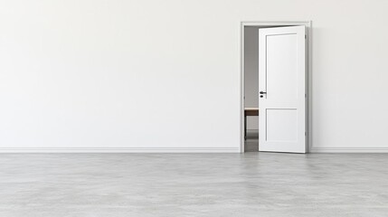 Economic struggles in a professional setting, office door slightly ajar, empty reception area, minimalist decor, contrasting light, quiet atmosphere, thoughtful composition