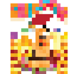 Happy holi greeting card design with illustration of dancing lady character in traditional clothing.