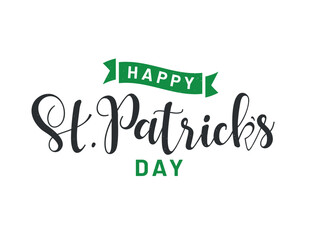 Stylish calligraphy of Happy St. Patrick's Day on white background. Can be used as greeting card design.