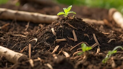 Green sprout growing in soil